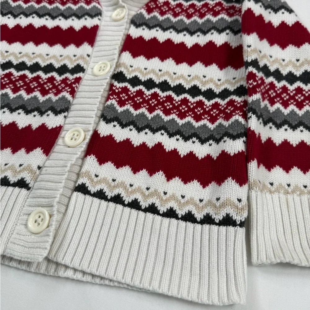 GYMBOREE Girls Fair Isle Knit Cardigan‎ Shawl Collar Holiday Winter S 5/6